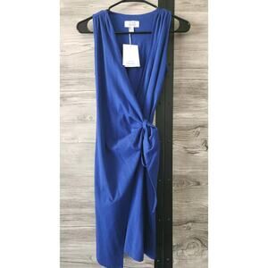& Other Stories Paris Atelier Blue Wrap Mini Dress Size 0 NWT